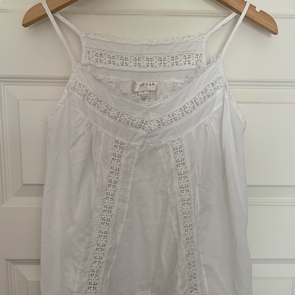 White laced tank top